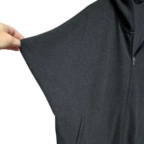 J.Jill 3/4 Sleeve Fit At Ease Zip-Front Poncho Heather Charcoal Size M/L - Picture 6 of 11